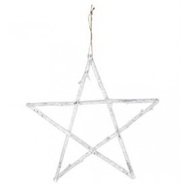 Star wooden white hanging large