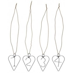 Hanger 1-4 heart w/wire