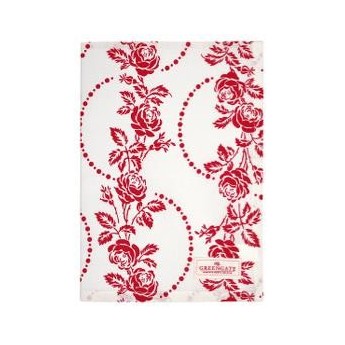 Tea towel Fleur red