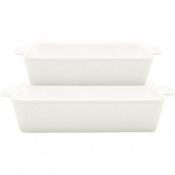 Dishes Alice white rectangular set of 2