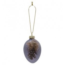 2019Egg ornament hanging Feather lavendar
