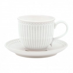 Cup & saucer Alice white
