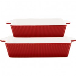 Dishes Alice red rectangular set of 2