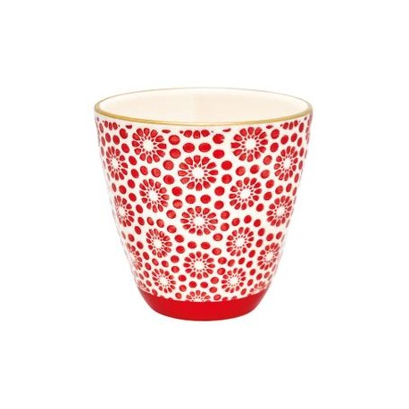 LATTE CUP KELLY RED W/GOLD GREEN GATE
