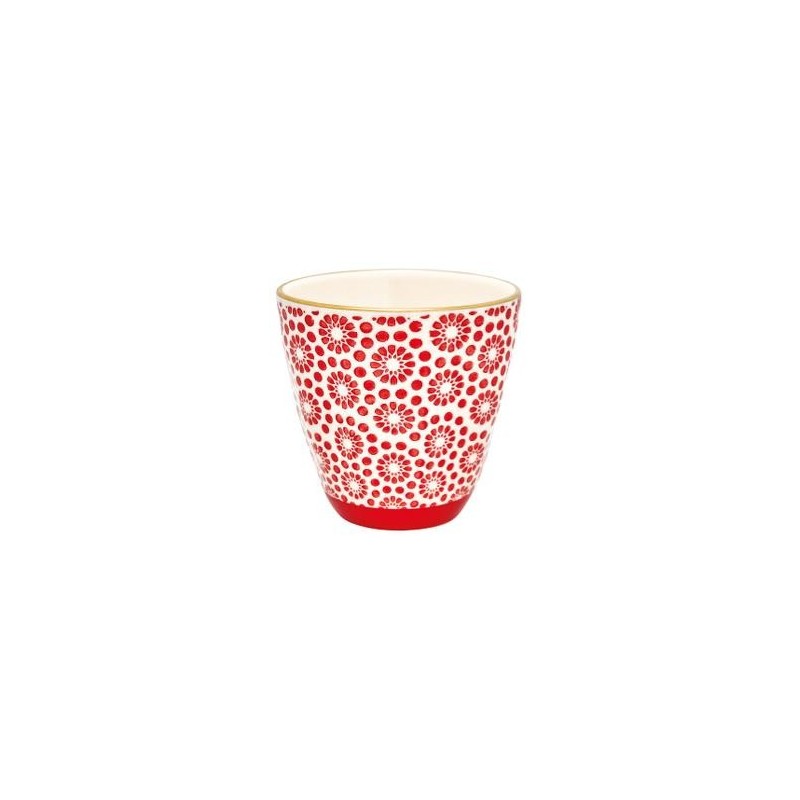 LATTE CUP KELLY RED W/GOLD GREEN GATE