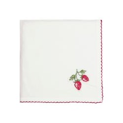 2019 Napkin Strawberry red w/embroidery 40x40cm