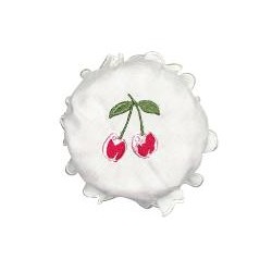 2019Jam lid cover Cherry berry white w/embroidery