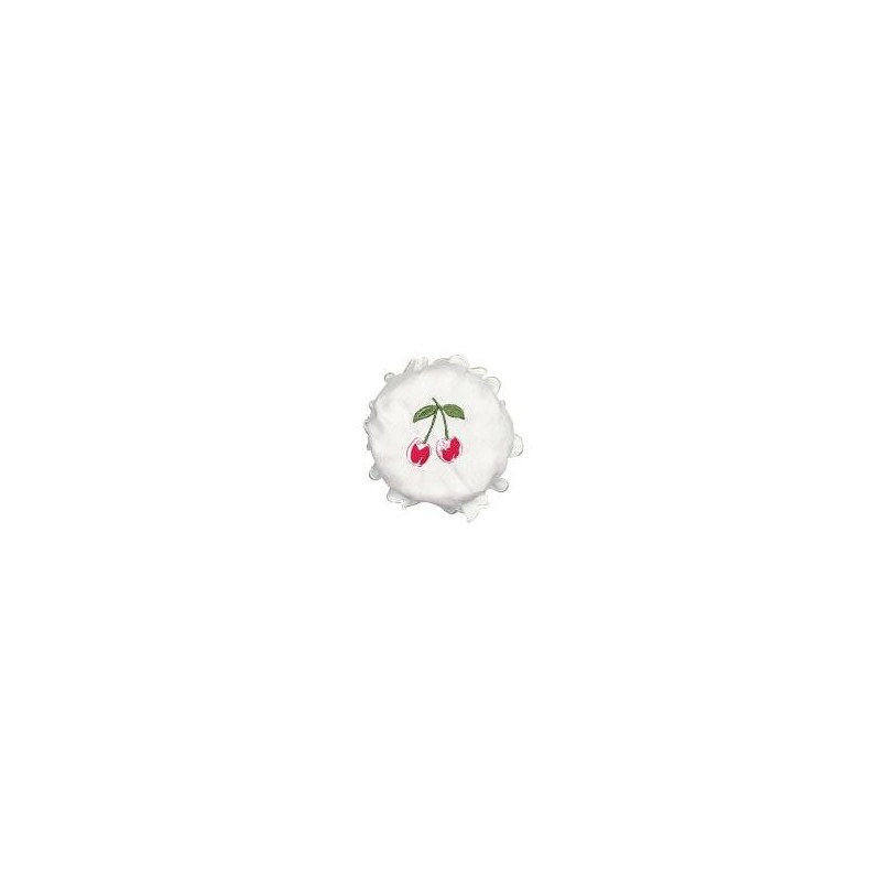 2019Jam lid cover Cherry berry white w/embroidery