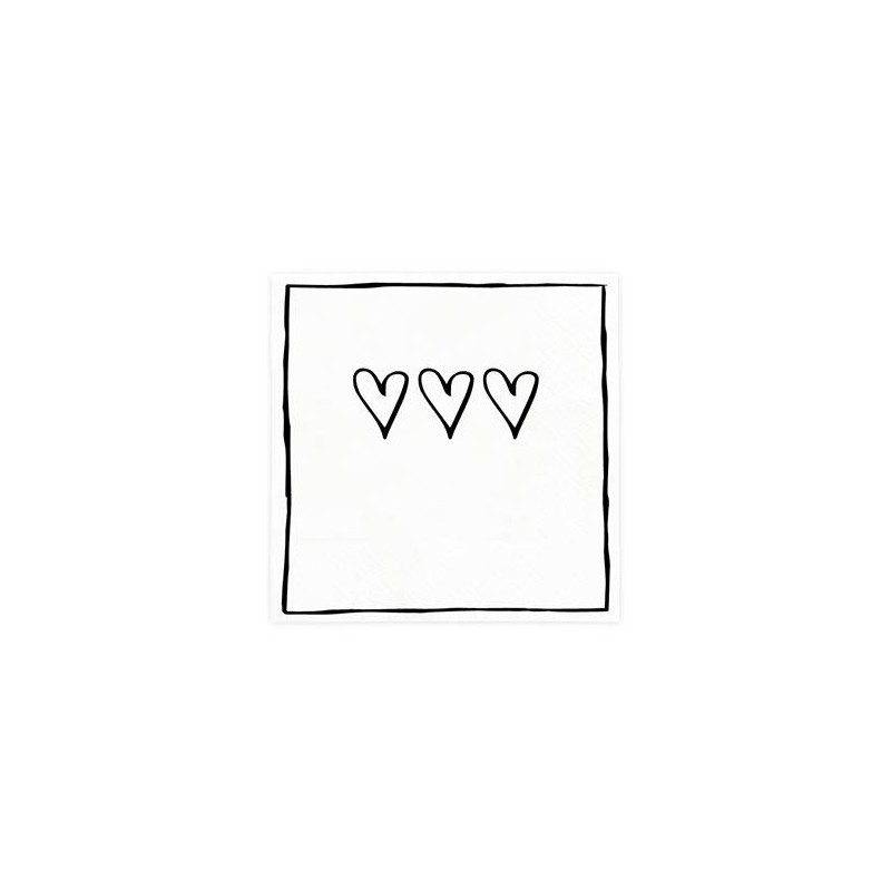 bc Napkin 3 hearts incl. 20 pcs 12,5x12,5cm