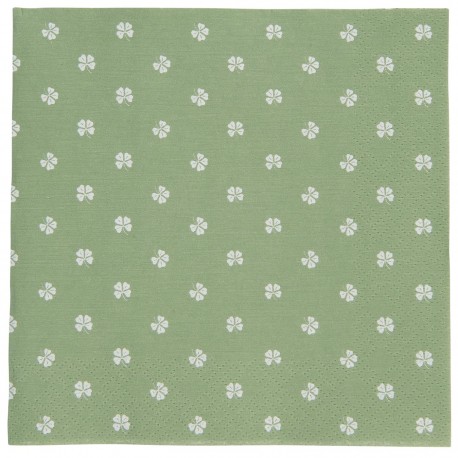 Serviette grün vierblättrige Kleeblätter