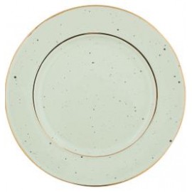 Plate pale green w/gold rim